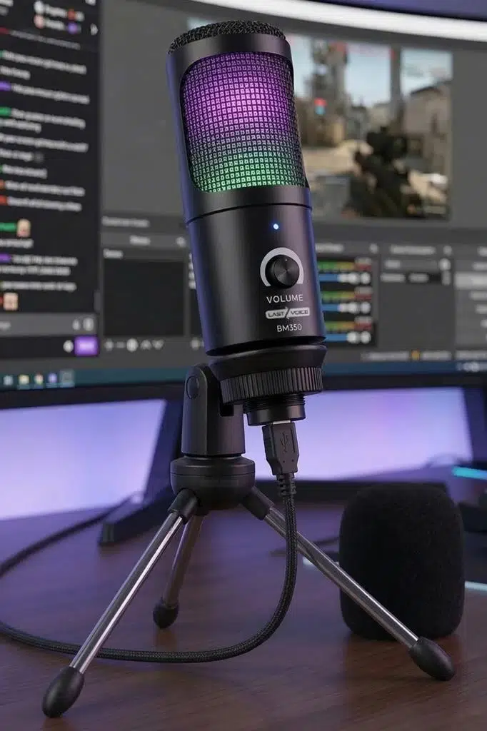 Lastvoice BM350 RGB USB Oyuncu ve Yayıncı Mikrofonu (Kayıt Gaming Tiktok Twitch Canlı yayın Discord Youtube)