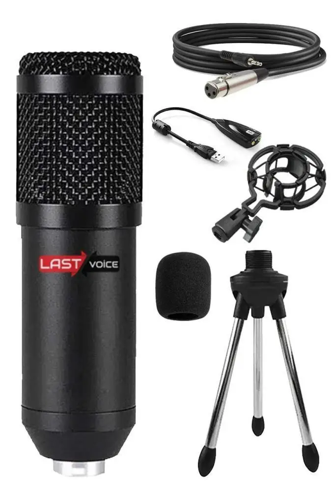 Lastvoice BM800 Condenser Stüdyo Mikrofon (Mini Tripod + 7.1 Ses Kartı)