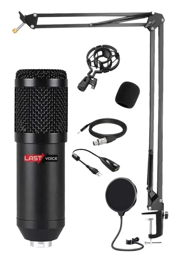 Lastvoice BM800BT-OUT Black Kondanser Mikrofon Stand Filtre Ses Kartı(OUTLET)