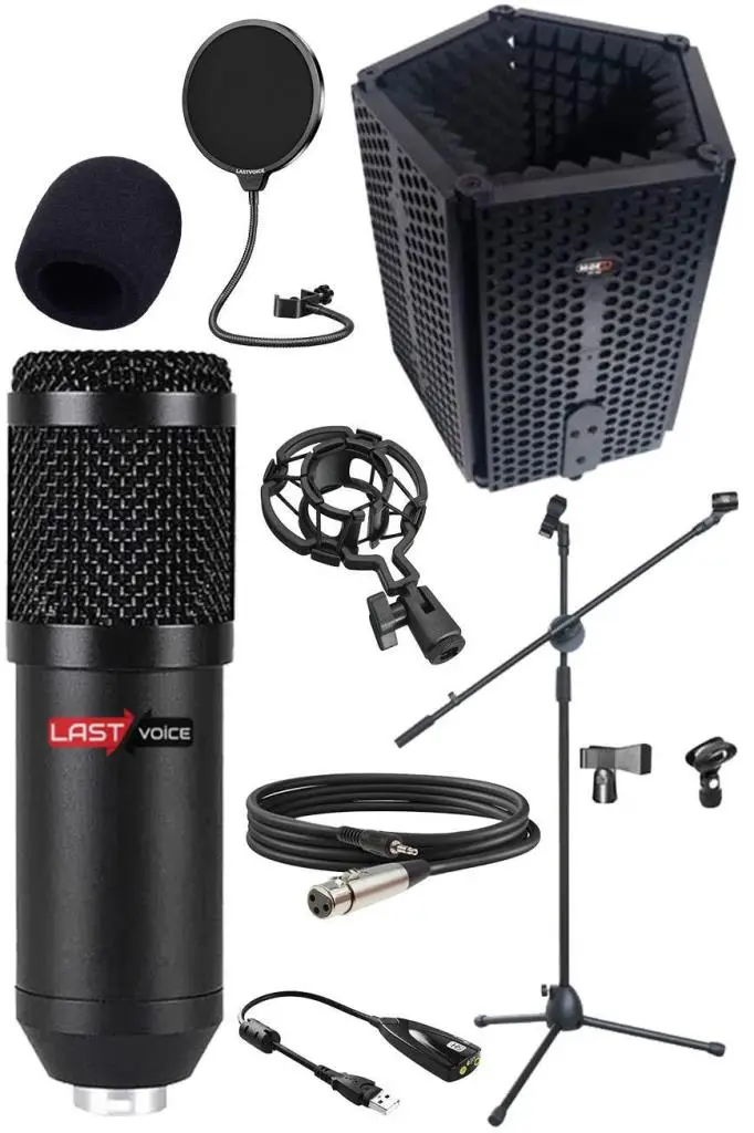 Lastvoice BM800PF Mikrofon Yalıtım Paneli Stand Filtre Shock Mount Set