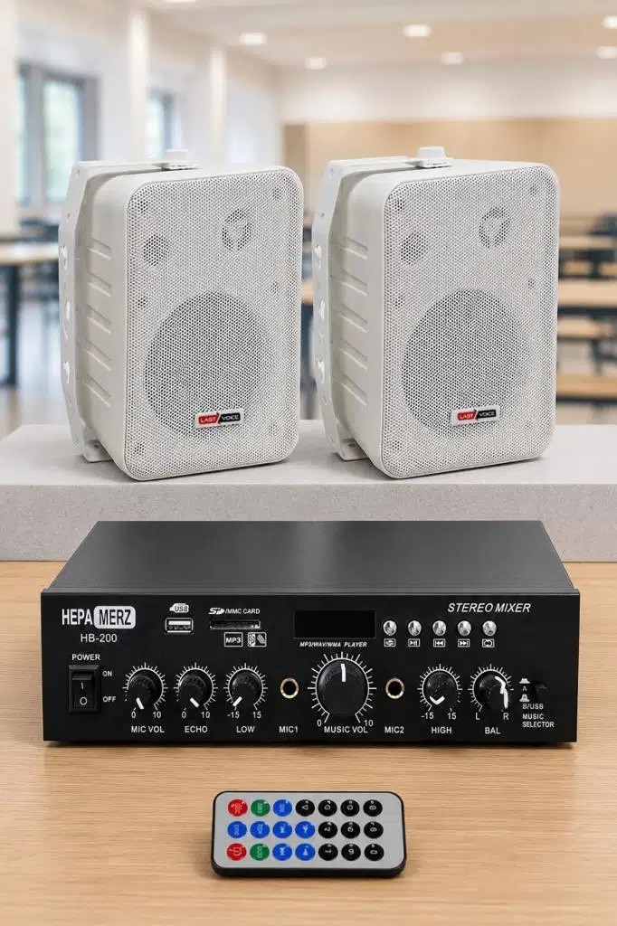 Lastvoice Ekonomi Wall Paket-2W Anfi ve Duvar Hoparlörü Seti (1 ANFİ + 2 HOPARLÖR)
