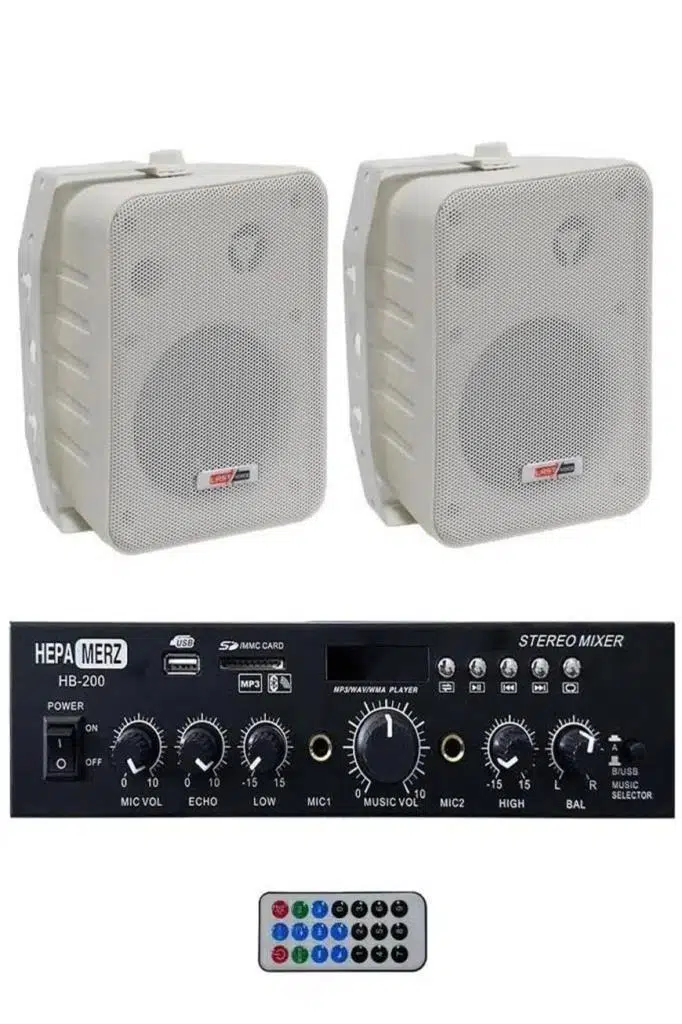 Lastvoice Ekonomi Wall Paket-2W Anfi ve Duvar Hoparlörü Seti (1 ANFİ + 2 HOPARLÖR)
