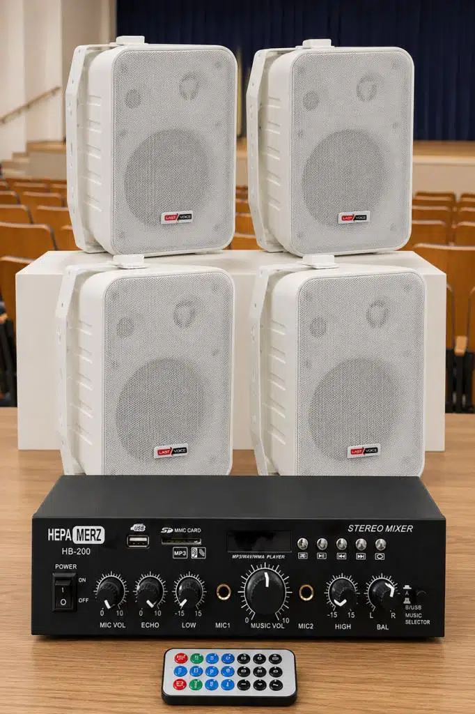 Lastvoice Ekonomi Wall Paket-4W Anfi ve Duvar Hoparlörü Seti (1 ANFİ + 4 HOPARLÖR)