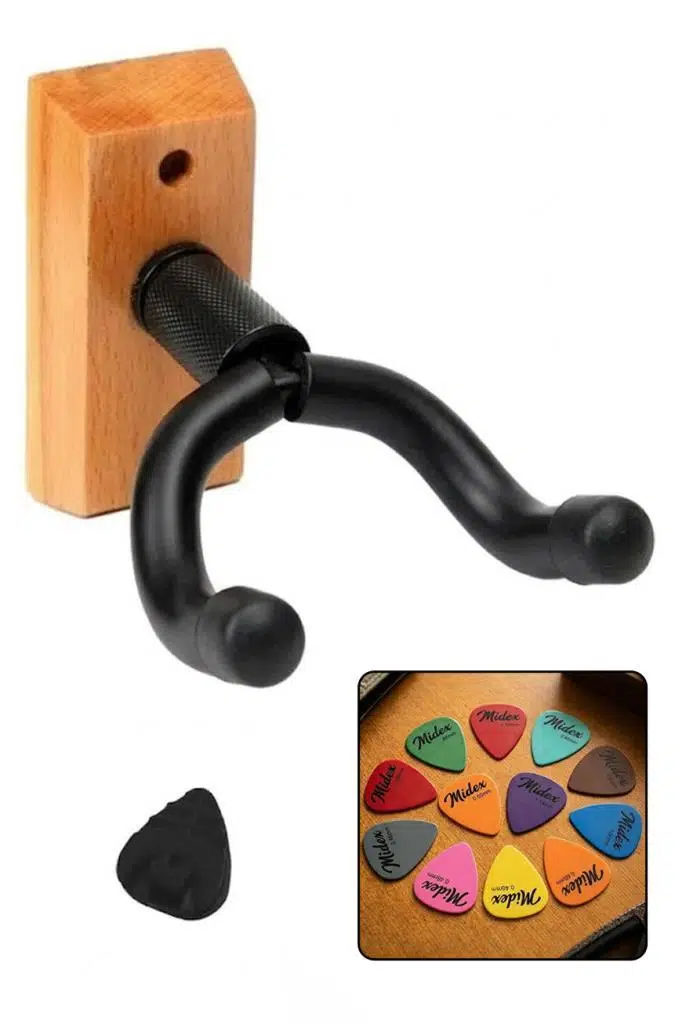 Lastvoice GDS-555S-PAK Ahşap Gitar Duvar Standı Askısı Aksesuar Seti