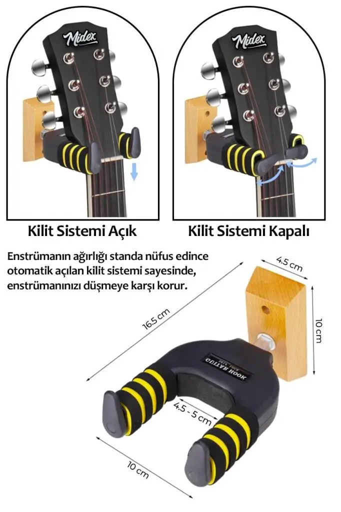 Lastvoice GPR-653X 2`Lİ SET Üst Kalite Gitar Duvar Askısı Standı Aparatı (2 Adet)