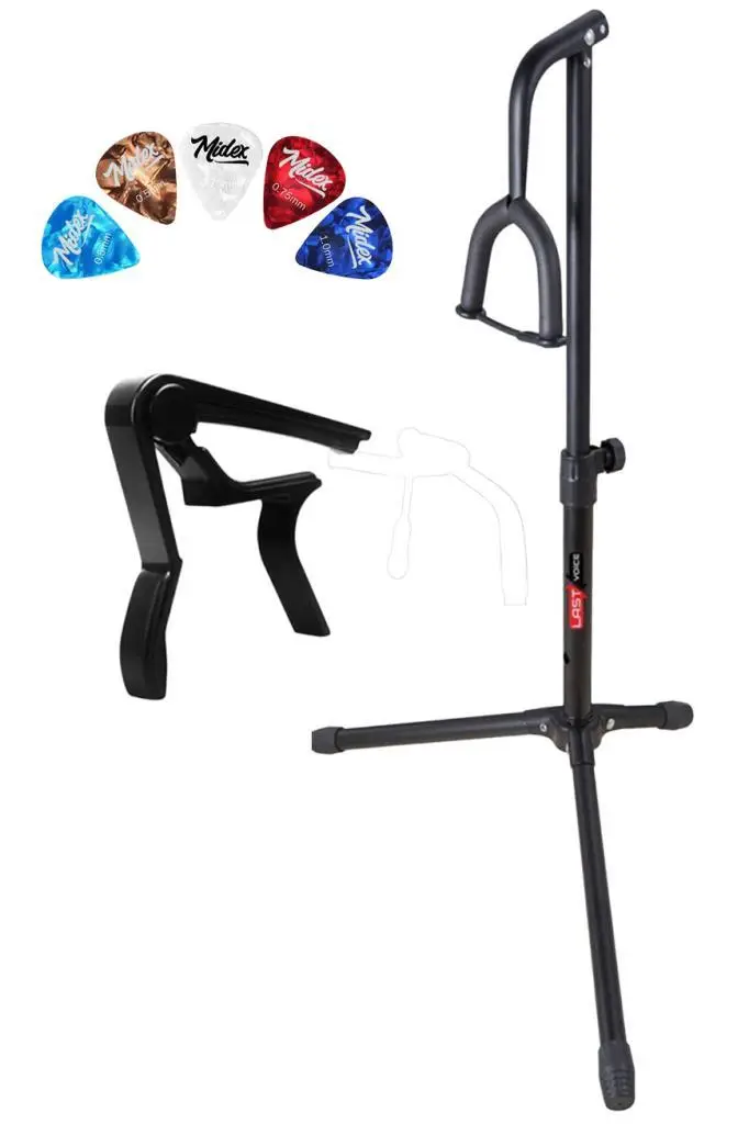 Lastvoice Gtr-01C Gitar Standı Sehpası + Capo + Pena Paketi