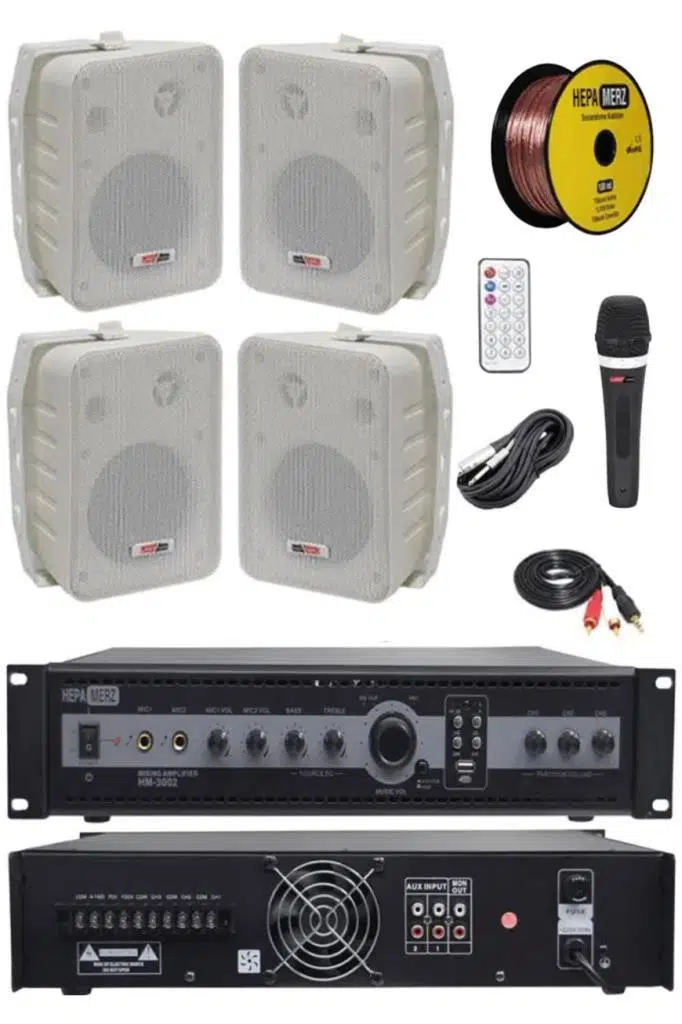 Lastvoice High Voice Paket-1 Bölgeli Anfi ve Duvar Hoparlör Ses Anons Sistemi Seti