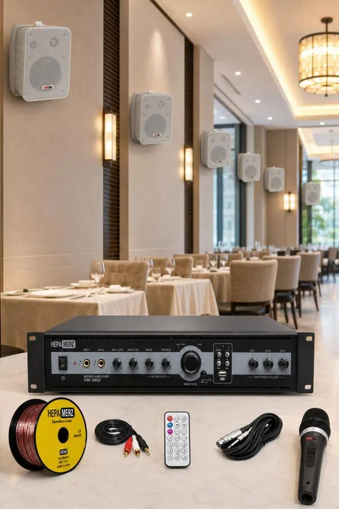Lastvoice High Voice Paket-3 Bölgeli Anfi ve Duvar Hoparlör Ses Anons Sistemi Seti