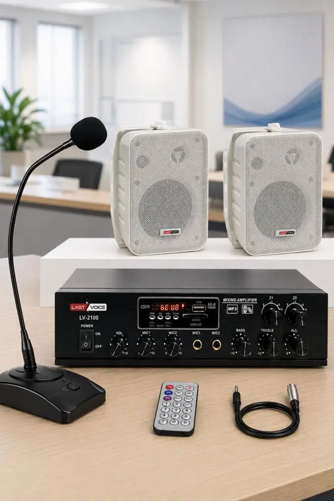 Lastvoice Large Paket-1 Hoparlör ve Anfi Anons Ses Sistemi Seti