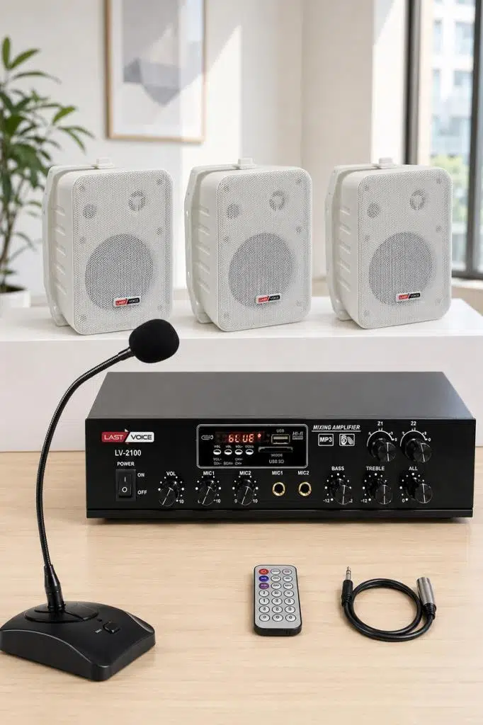 Lastvoice Large Paket-2 Hoparlör ve Anfi Anons Ses Sistemi Seti