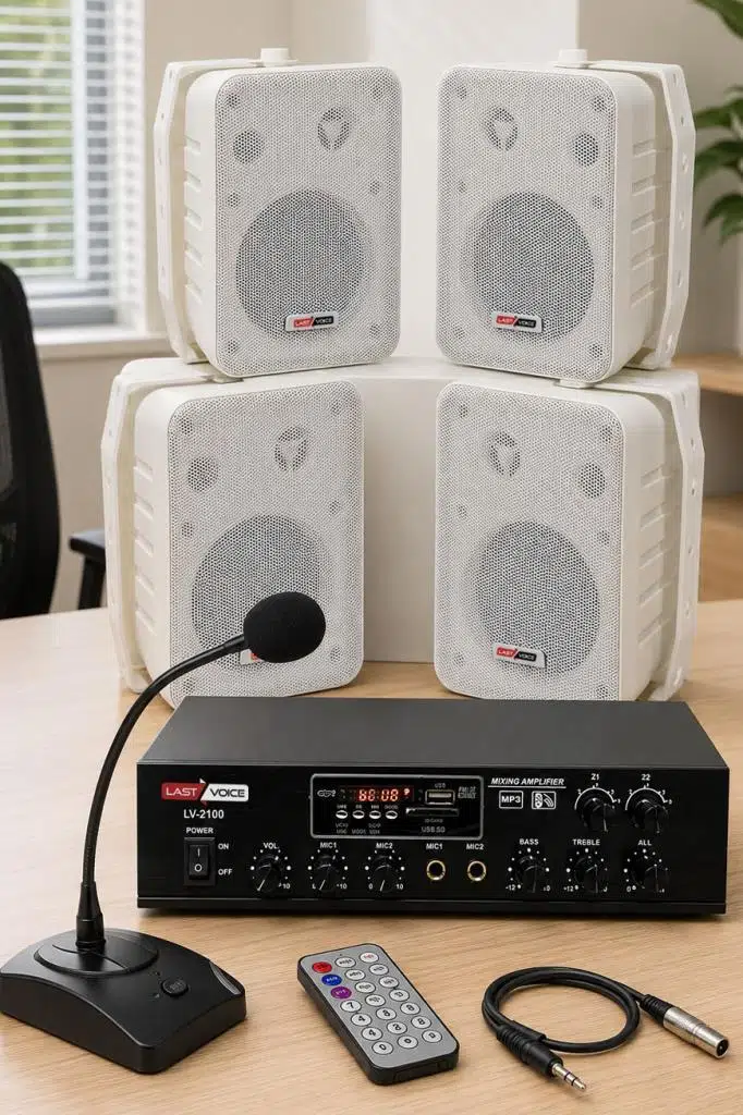 Lastvoice Large Paket-3 Hoparlör ve Anfi Anons Ses Sistemi Seti