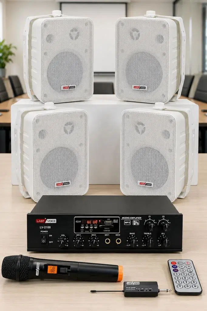 Lastvoice Large Plus Paket-3 Hoparlör ve Anfi Anons Ses Sistemi Seti