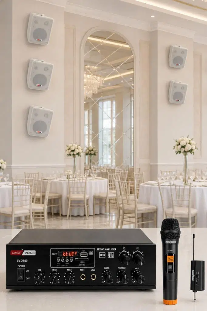 Lastvoice Large Plus Paket-4 Hoparlör ve Anfi Anons Ses Sistemi Seti