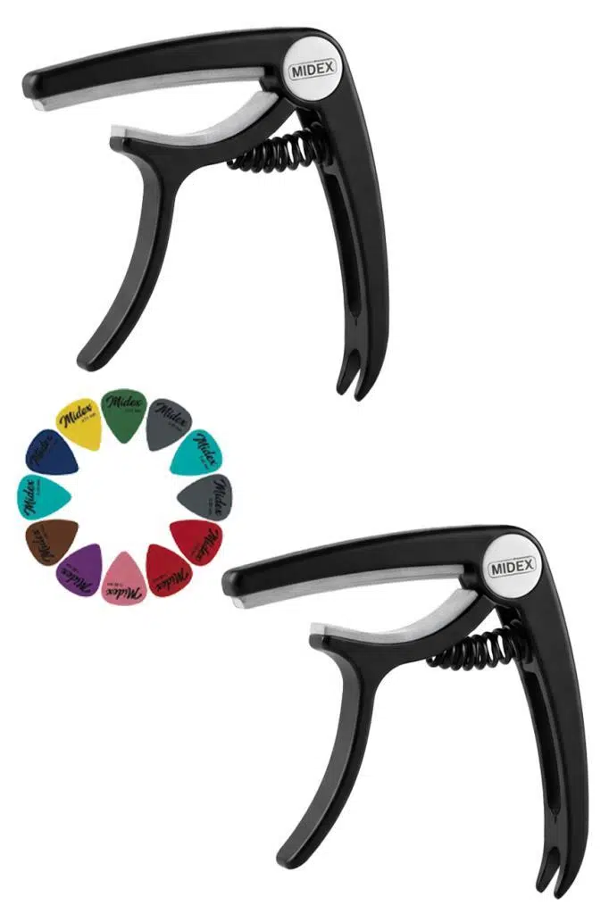 Lastvoice LCT-90BK-X Kaliteli Gitar Capo Sağlam Tutuş ( 2'li Set+12 Pena)
