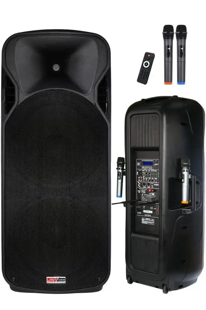 Lastvoice LS-P1515-OUT Mikrofonlu Şarjlı Portatif 1700W Ses Sistemi Seti (OUTLET)