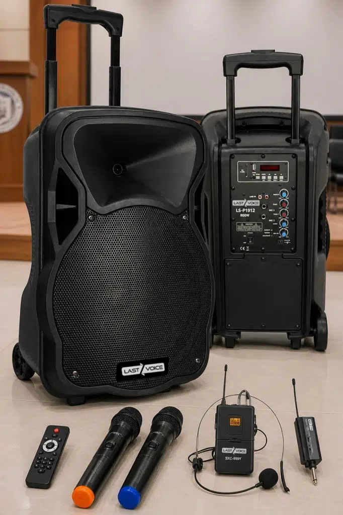 Lastvoice LS-P1912EX Portatif Taşınabilir 3 Mikrofonlu Seyyar Ses Sistemi 12 İNÇ 800 WATT