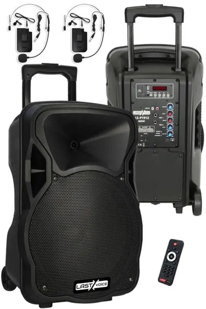 Lastvoice LS-P1912HH Portatif Taşınabilir 2'li Headset Mikrofonlu Seyyar Ses Sistemi 12 İNÇ 800 WATT