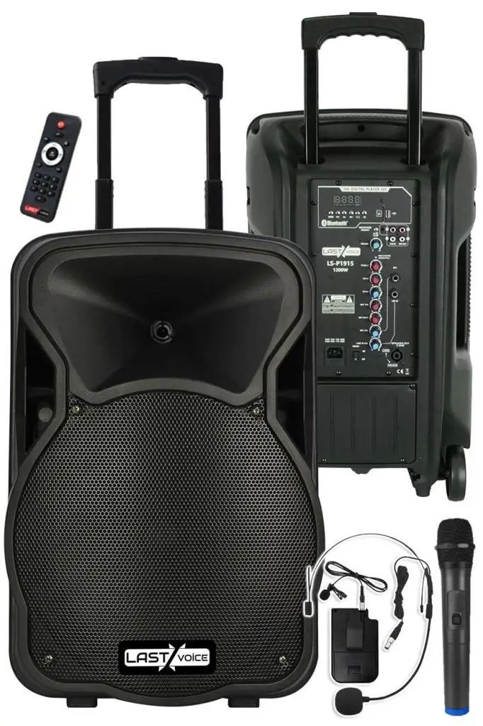 Lastvoice LS-P1915EH Portatif Taşınabilir Headset Mikrofonlu Seyyar Ses Sistemi 15 İNÇ 1200 WATT