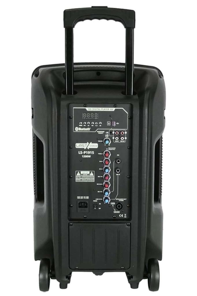 Lastvoice LS-P1915EX Portatif Taşınabilir 3 Mikrofonlu Seyyar Ses Sistemi 15 İNÇ 1200 WATT