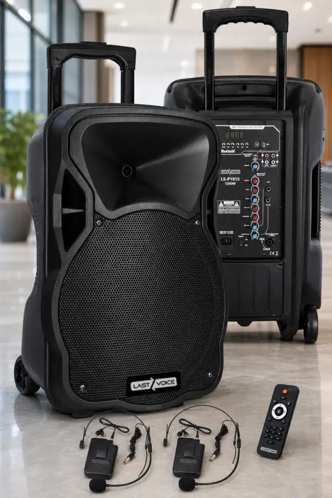 Lastvoice LS-P1915HH Portatif Taşınabilir 2'li Headset Mikrofonlu Seyyar Ses Sistemi 15 İNÇ 1200 WATT