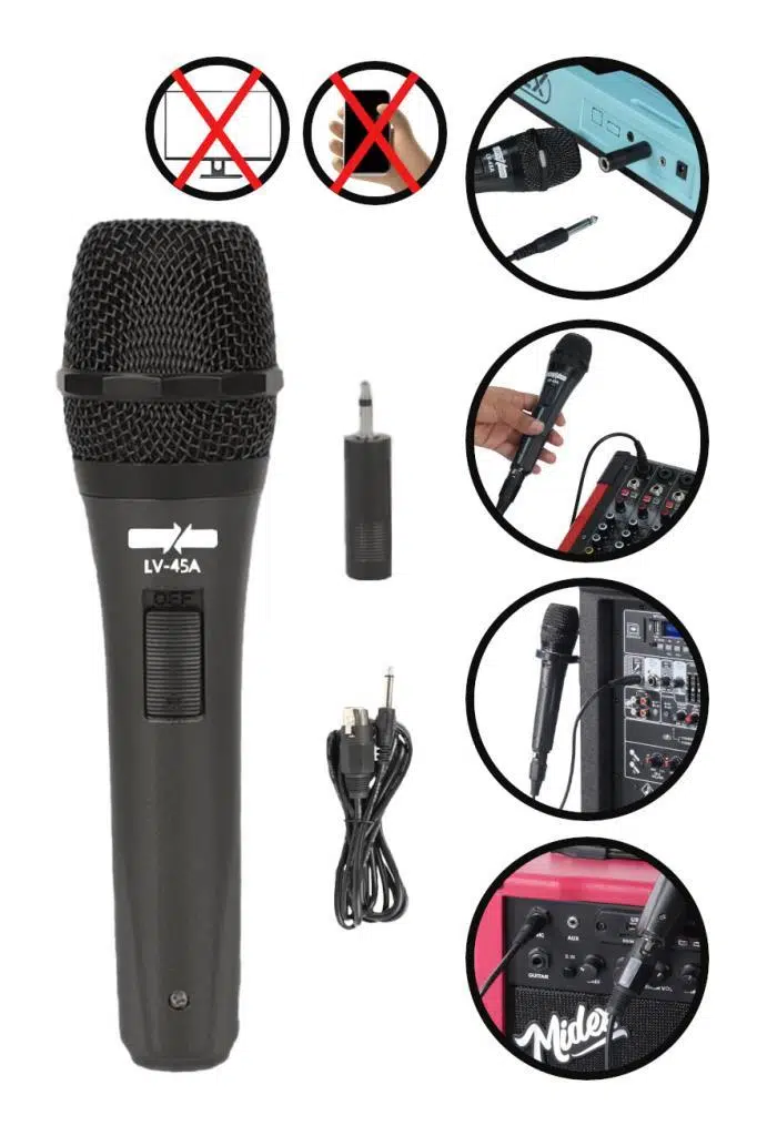 Lastvoice Lv-45A Dinamik Kablolu EL Mikrofon (Kablo Sünger ve Aparat Hediyeli)