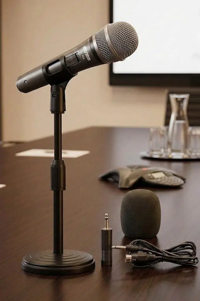 Lastvoice Lv-45ST Masa Tipi Ayaklı Standlı Kablolu EL Mikrofon (Stand Kablo Tutacak Aparat)