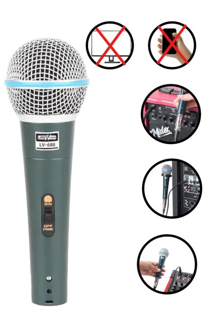 Lastvoice Lv-680 Profesyonel Dinamik EL Mikrofonu (Çift kablo Sünger Çanta Tutacak)