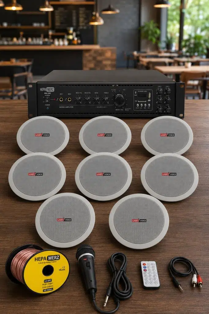 Lastvoice Maxx Paket-4 Tavan Hoparlörü ve 6 Bölgeli Anfi Ses Sistemi Paketi (Full Set)