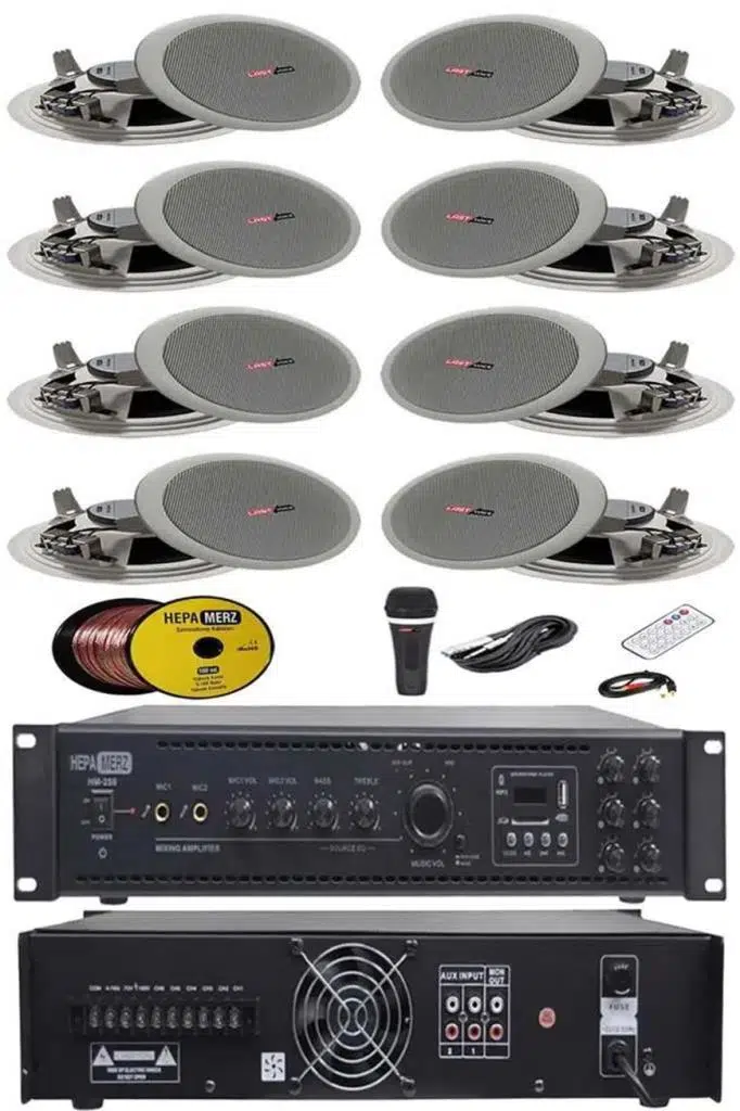 Lastvoice Maxx Paket-4 Tavan Hoparlörü ve 6 Bölgeli Anfi Ses Sistemi Paketi (Full Set)