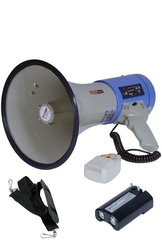 Lastvoice MGF-220USB-BT Şarjlı Bluetooth Usb EL Megafonu 220 WATT Usb Siren Mike Askı