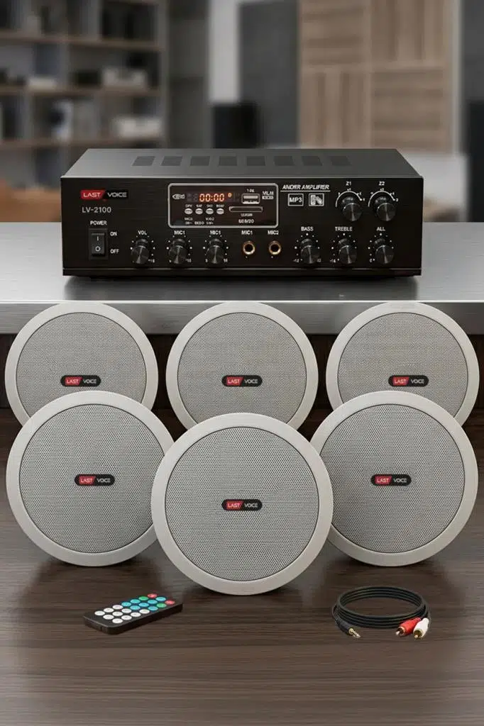 Lastvoice Middle Paket-2 Tavan Hoparlörü ve Anfi Ses Sistemi (ANFİ + 6 HOPARLÖR)