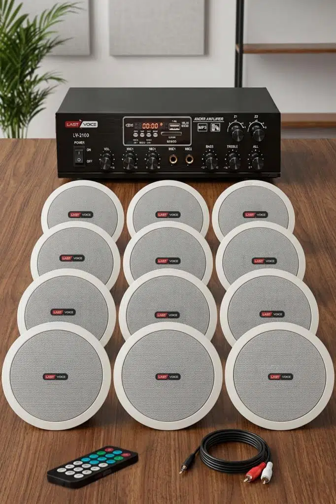 Lastvoice Middle Paket-5 Tavan Hoparlörü ve Anfi Ses Sistemi (ANFİ + 12 HOPARLÖR)