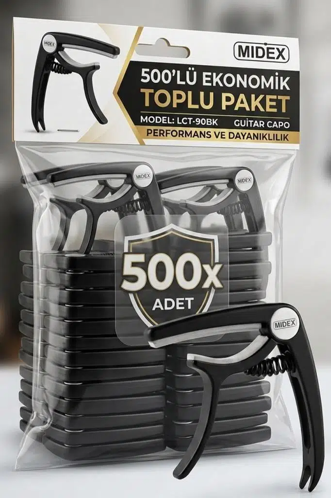 Lastvoice Midex LCT-90BK-500X Kapo 500'lü Toptan Capo Gitar Bağlama
