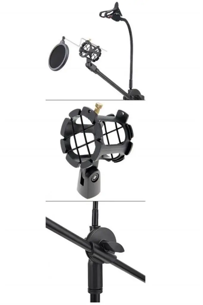 Lastvoice MS08 Set Mikrofon Standı Sehpası Ayağı (Filtre Shock Mount Telefon Standlı)