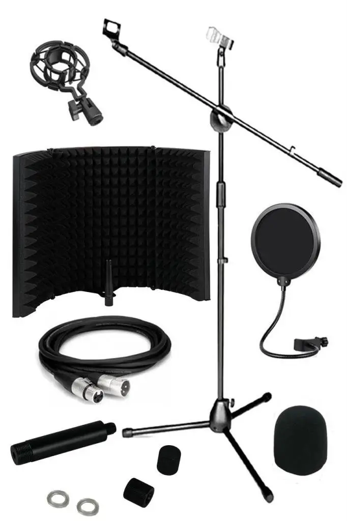Lastvoice PF-50B Mikrofon Ses Yalıtım Paneli + Stand Kablo Filtre Seti 