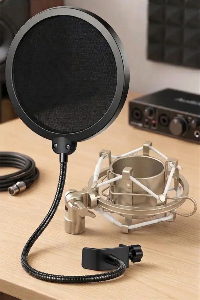 Lastvoice Ps-01SMX Pop Filter + Metal Gri Shock Mount Set