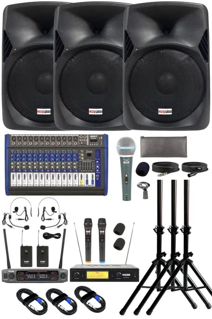 Lastvoice School Paket-3 Okul Tören Ses Sistemi Full Set (Hoparlör Anfi Mikrofon Stand)