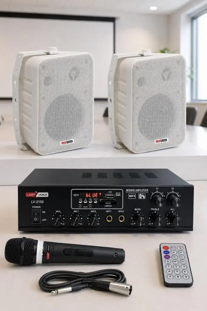 Lastvoice Soft Paket-1 Hoparlör Anfi Mikrofon Mağaza Ses Sistemi Seti