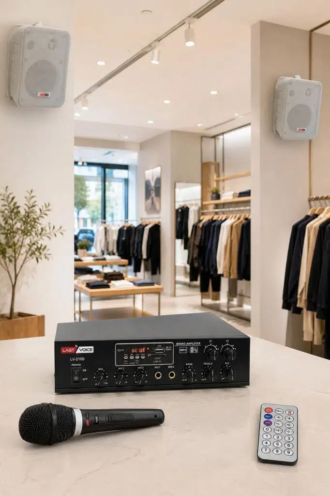 Lastvoice Soft Paket-1 Hoparlör Anfi Mikrofon Mağaza Ses Sistemi Seti