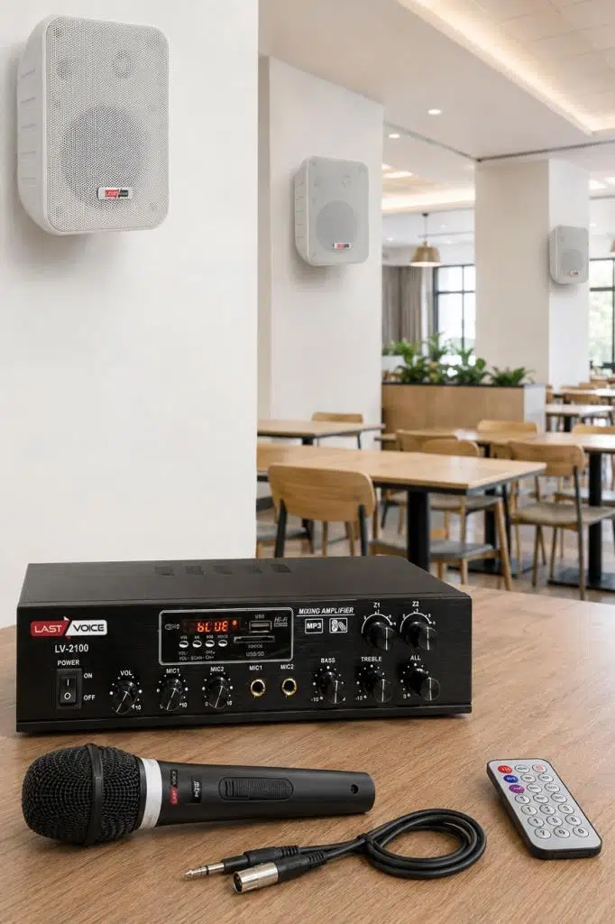 Lastvoice Soft Paket-2 Hoparlör Anfi Mikrofon Mağaza Ses Sistemi Seti