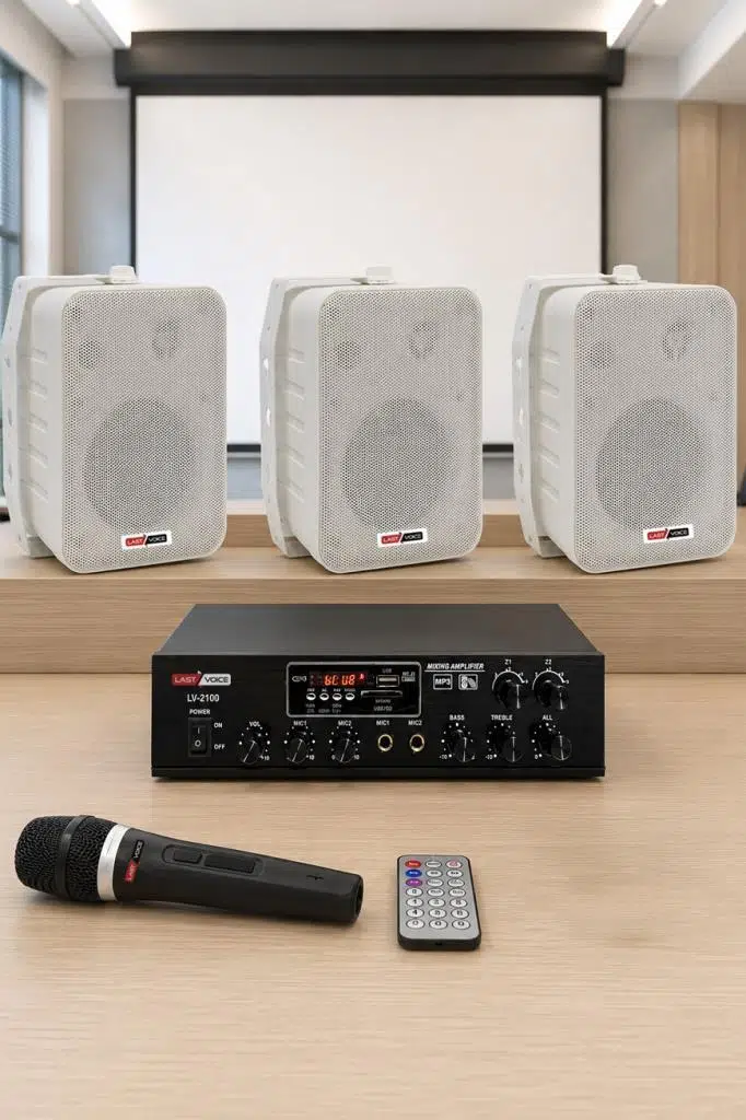 Lastvoice Soft Paket-2 Hoparlör Anfi Mikrofon Mağaza Ses Sistemi Seti