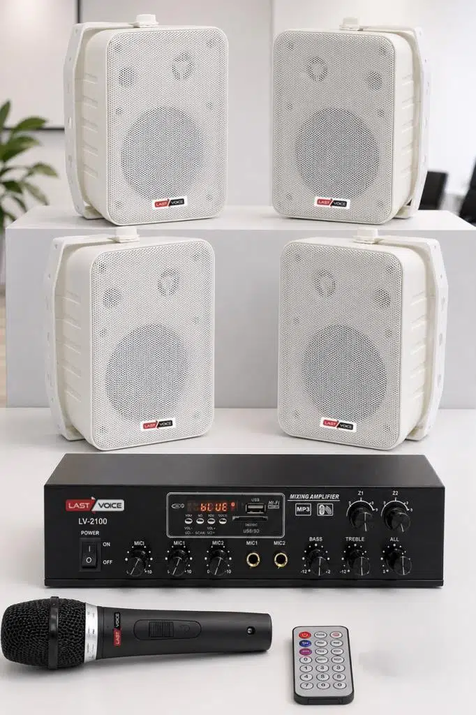 Lastvoice Soft Paket-3 Hoparlör Anfi Mikrofon Mağaza Ses Sistemi