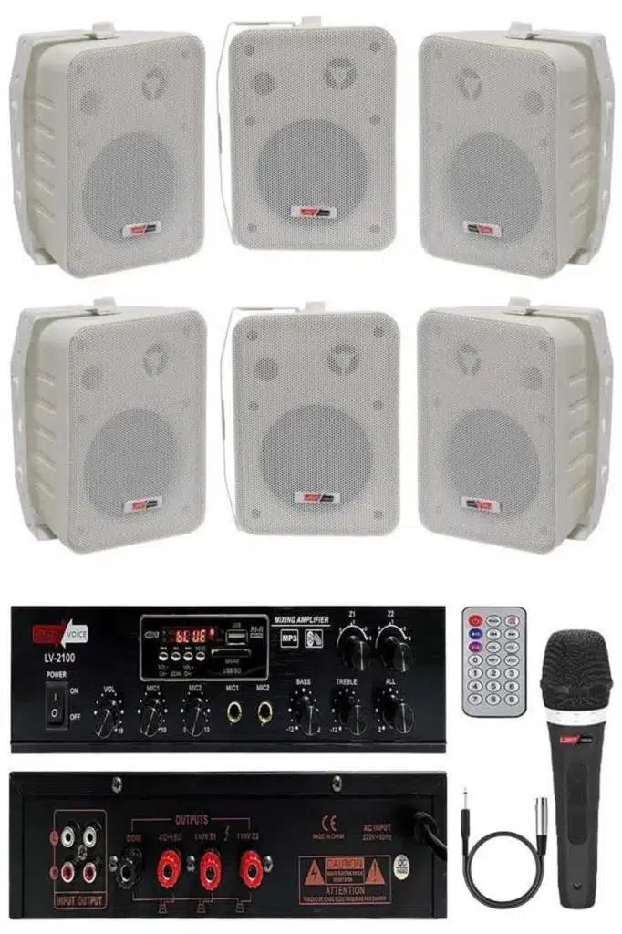 Lastvoice Soft Paket-4 Hoparlör Anfi Mikrofon Mağaza Ses Sistemi