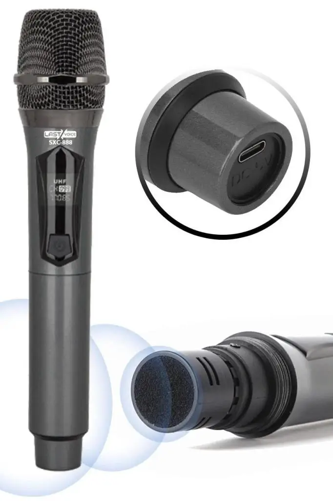 Lastvoice SXC-888E Şarjlı ÇİFTLİ EL Telsiz Kablosuz Mikrofon Seti