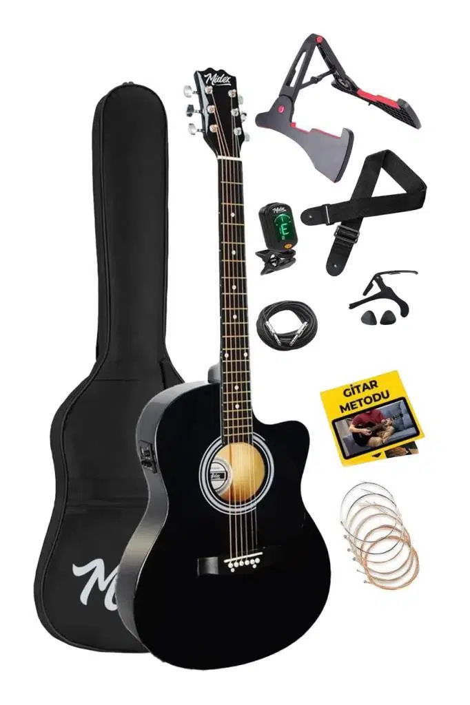 Midex RG-560BK-OUT Pack Siyah Elektro Akustik Gitar Full Set Ekolayzerli 40 İnç 4/4 Yetişkin(OUTLET)