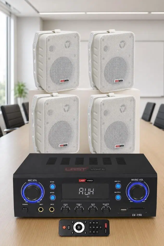 Lastvoice Wall Small Paket-2 Hoparlör ve Anfi Ses Sistemi Seti (1 ANFİ + 4 HOPARLÖR)