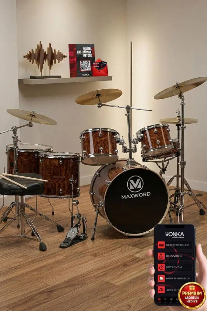Maxword Best Yüksek Kaliteli Akustik Bateri Seti 12 Parça Full Set
