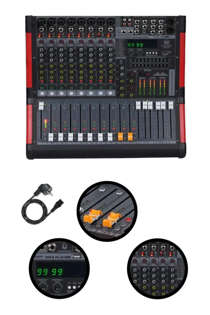 Maxword DC08-PRO 2x99 DSP Efekt Ses Mikseri 8 Kanal Deck Mixer