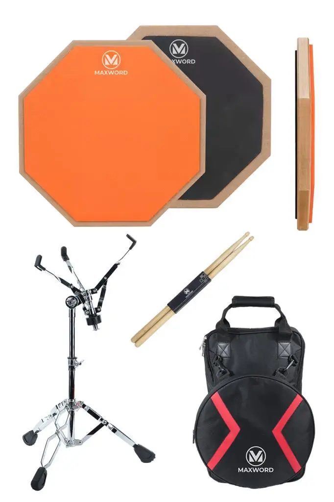 Maxword DD-239OR Pro Bateri Davul Çalışma Pedi Seti Drum Practice Pad Full Set