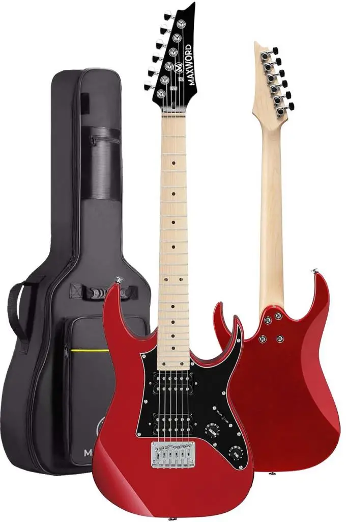 Maxword DE-150RD-35AMP Maple Klavye HH Yüksek Kaliteli 35W Amfili Elektro Gitar Seti
